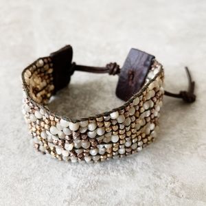 Chan Luu Jewelry - Chan Luu White Mother of Pearl Mix Cuff Bracelet Chan Luu Jewelry - Chan Luu White Mother of Pearl Mix Cuff Bracelet